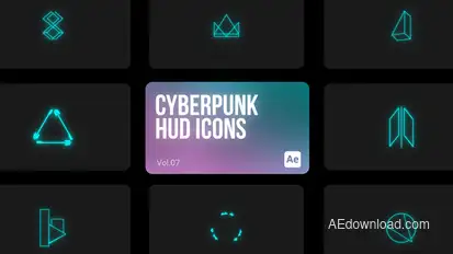 Cyberpunk HUD Icons 07 for After Effects Elements template preview
