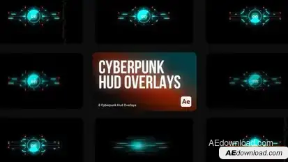 Videohive Cyberpunk HUD Overlays for After Effects Elements template preview
