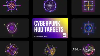 Cyberpunk HUD Targets for After Effects Elements template preview
