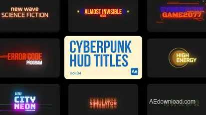 Cyberpunk HUD Titles 04 for After Effects Titles template preview