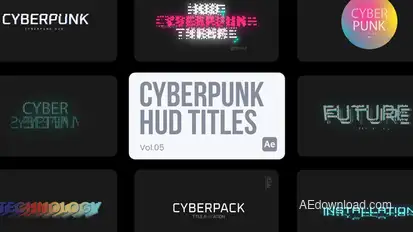Cyberpunk HUD Titles 05 for After Effects Titles template preview