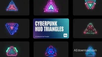 Cyberpunk HUD Triangles for After Effects Elements template preview