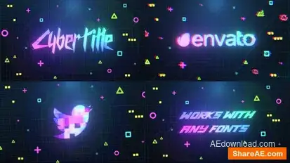 Cyberpunk Logo And Title | After Effects Openers template preview