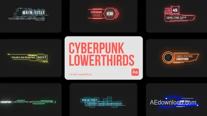 Cyberpunk Lowerthirds for After Effects Titles template preview