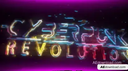 Cyberpunk Neon Glitch Logo Intro Logo Stings template preview