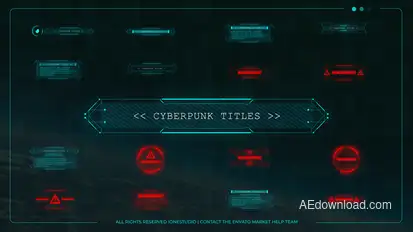 Cyberpunk titles Titles template preview