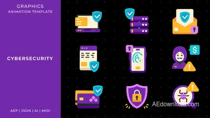 Cybersecurity graphic animation template | After Effects Elements template preview