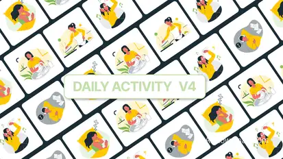 Daily Activity Icon Animation Elements template preview