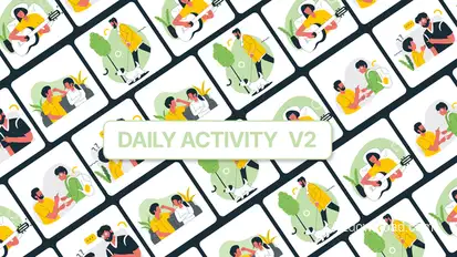 Daily Activity Icon Animation Elements template preview