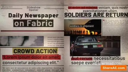 Daily Newspaper on Fabric Openers template preview
