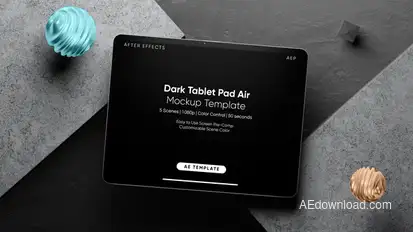 Dark Concrete Tablet Air AE Screen Template Product Promo template preview