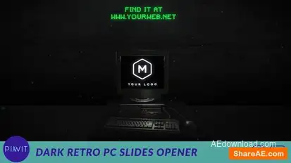 Dark Retro PC Slides Opener Openers template preview