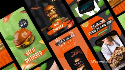 Delivery Food Stories App Promo Product Promo template preview