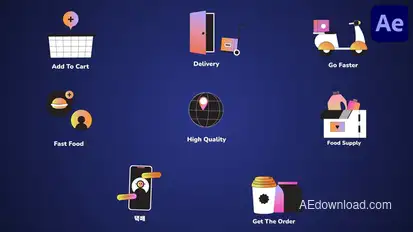 Delivery Service Icons And Titles for After Effects Titles template preview