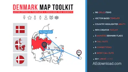 Denmark Map Toolkit Infographics template preview