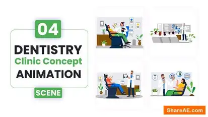 Videohive Dentistry clinic Concept illustration Scene Animation | After Effect Template Video Displays template preview
