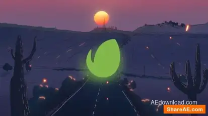 Desert Sunset Logo Animation Openers template preview