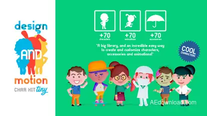 Design and  Motion Tiny Character Animation Toolkit Product Promo template preview