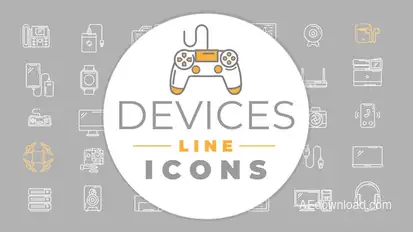 Devices Icons Elements template preview
