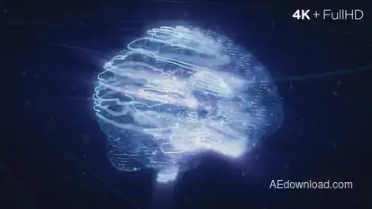 Digital AI Brain Logo Reveal Logo Stings template preview