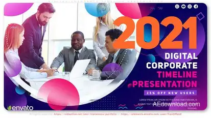 Digital Corporate Timeline Presentation Video Displays template preview