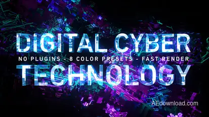 Digital Cyber Technology Logo Reveal. 8 Color Presets. Logo Stings template preview
