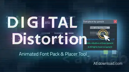 Digital Distortion Animated Font Pack with Tool Titles template preview