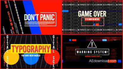 Glitch Digital Opener | Cyberpunk Error Titles Openers template preview