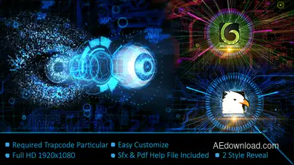 Digital Eye Scan Reveal Logo Logo Stings template preview