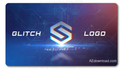 Digital Glitch Logo Intro Logo Stings template preview
