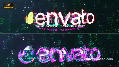 Digital Glitch Logo Reveal Logo Stings template preview