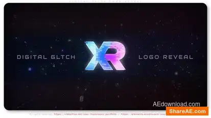 Digital Glitch Logo Reveal Logo Stings template preview