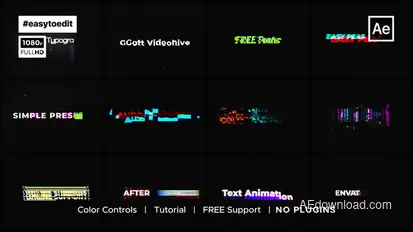Digital Glitch Text Presets Titles template preview