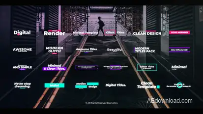 Digital Glitch Titles Titles template preview