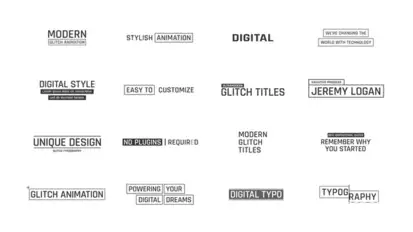 Digital Glitch Titles Titles template preview