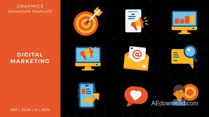 Digital Marketing | Animated Graphics After Effects Template Elements template preview