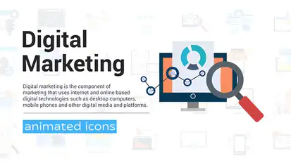 Digital Marketing Icons Elements template preview
