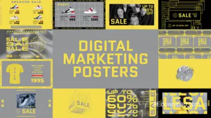 Digital Marketing Posters Elements template preview