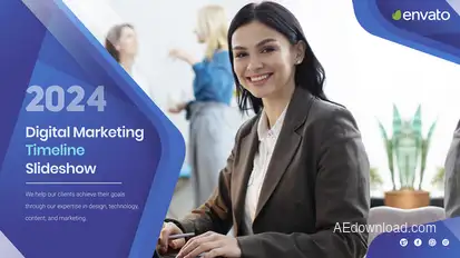 Digital Marketing Timeline Slideshow Video Displays template preview