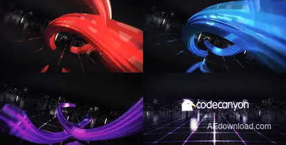 Digital Ribbon Logo Reveal Logo Stings template preview