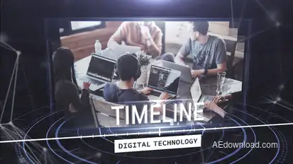Digital Techonology Timeline Video Displays template preview