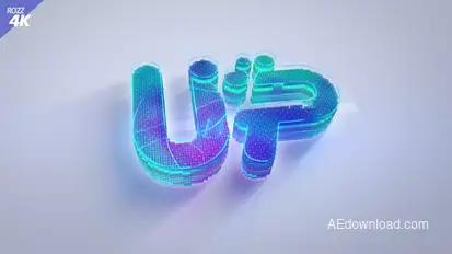 Digital White Clean 3D Logo Logo Stings template preview