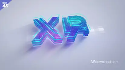 Digital White Clean 3D Logo Glitch Logo Stings template preview