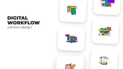 Digital Workflow - Cartoon Design Elements template preview