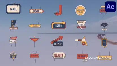 Direction Sign Titles for After Effects Titles template preview