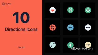 Directions Icons Vol. 02 Elements template preview