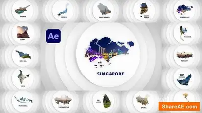 Disks Maps Opener - Asia for After Effects Openers template preview