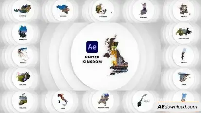 Disks Maps Opener - Western Europe for After Effects Openers template preview