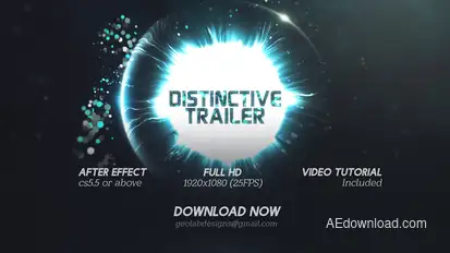 Distinctive Cinematic Trailer  l  Particles Lights Trailer  l  Particles Waves Trailer Titles template preview