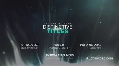 Distinctive Titles  l  Particles Lights Titles  l  Lines Waves Titles Titles template preview